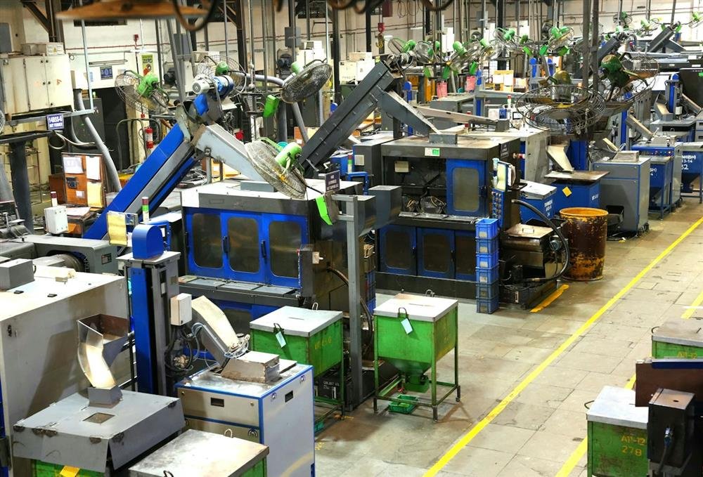A production floor with automated machines